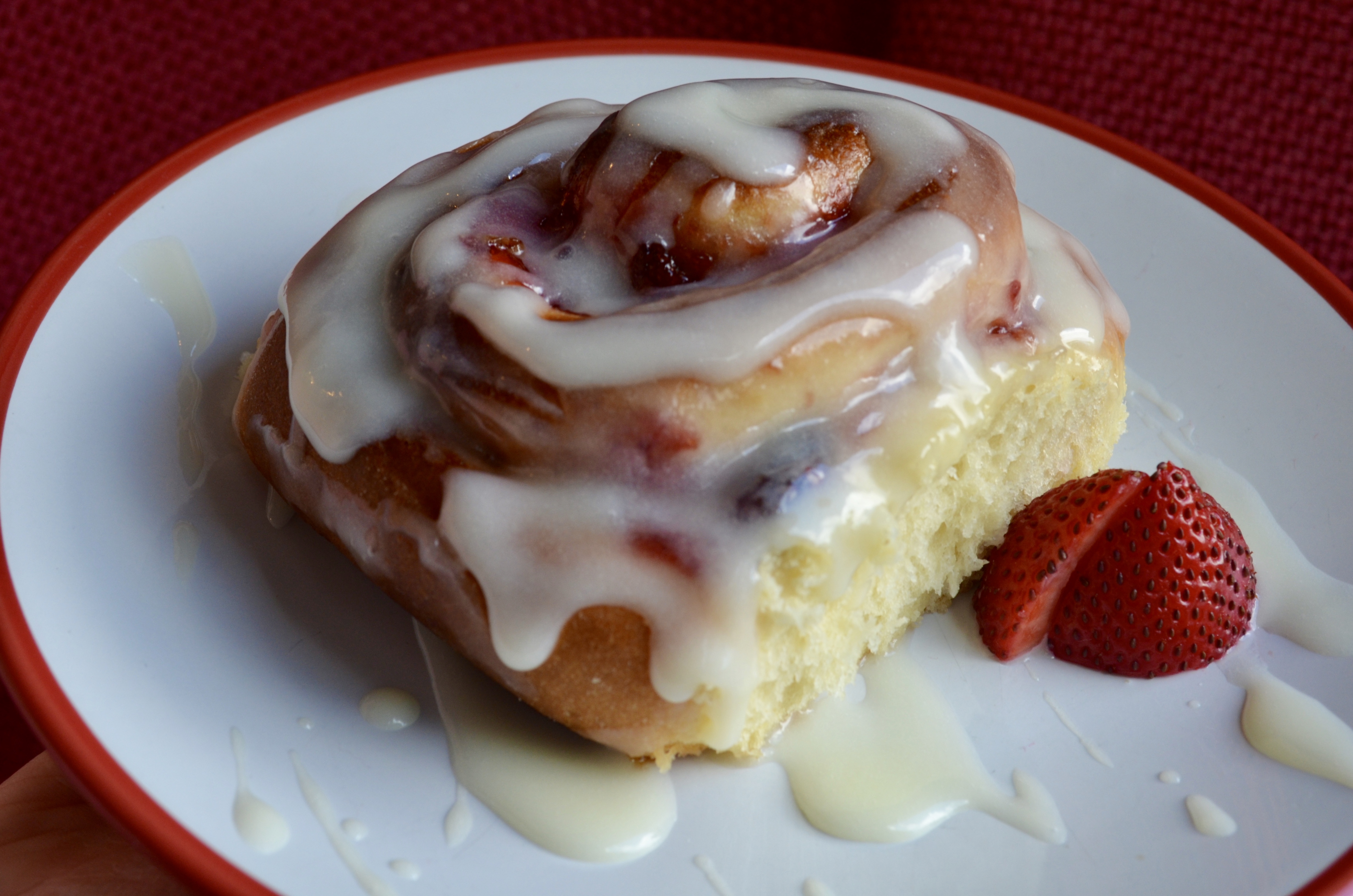 Strawberry Rolls with Cheese Frosting